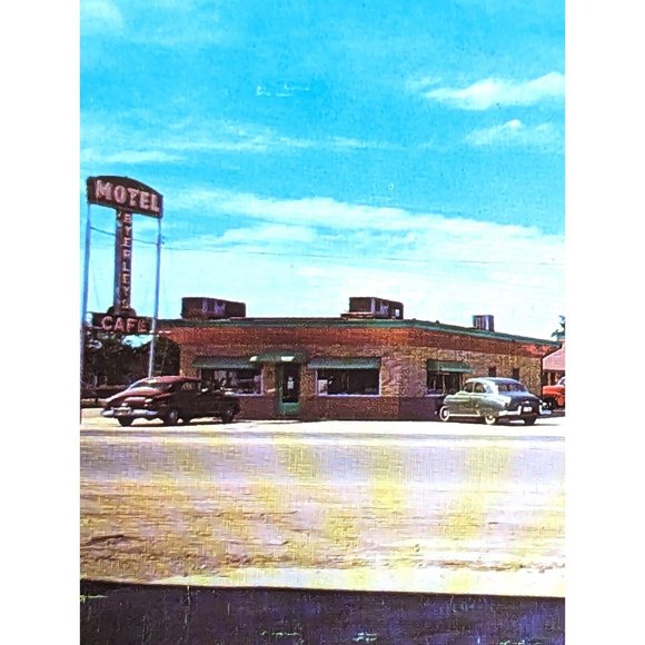 Vintage Postcard Guymon Oklahoma Byerleys Motel‎  Restaurant 1950s Neon Sign USA - Picture 5 of 8